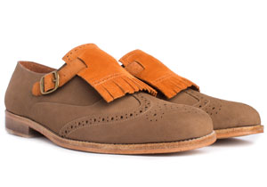 SUEDE ORANGE FRINGED MONK